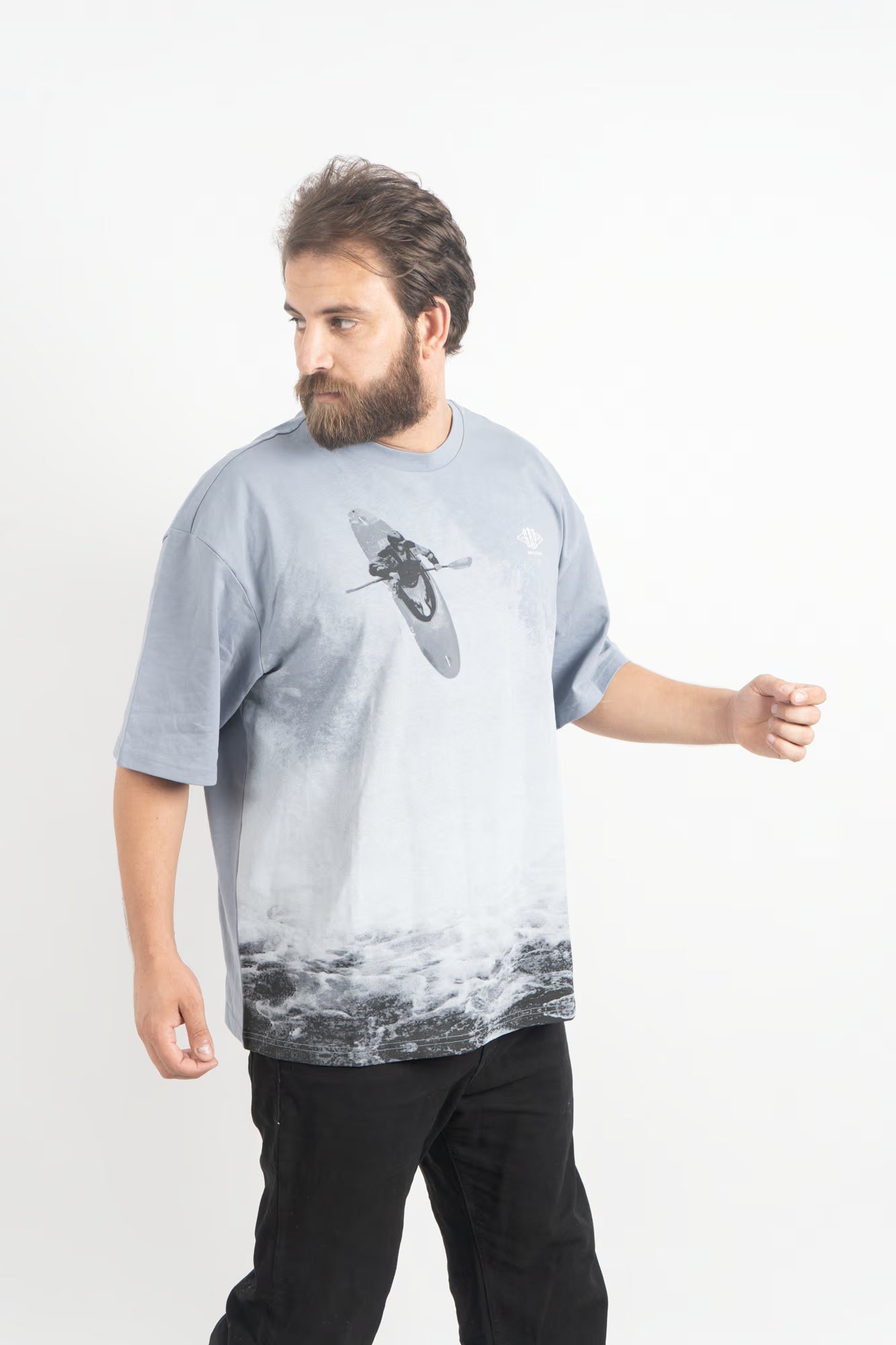 Men’s “Wave Rider” Oversized Kayak Graphic Tee