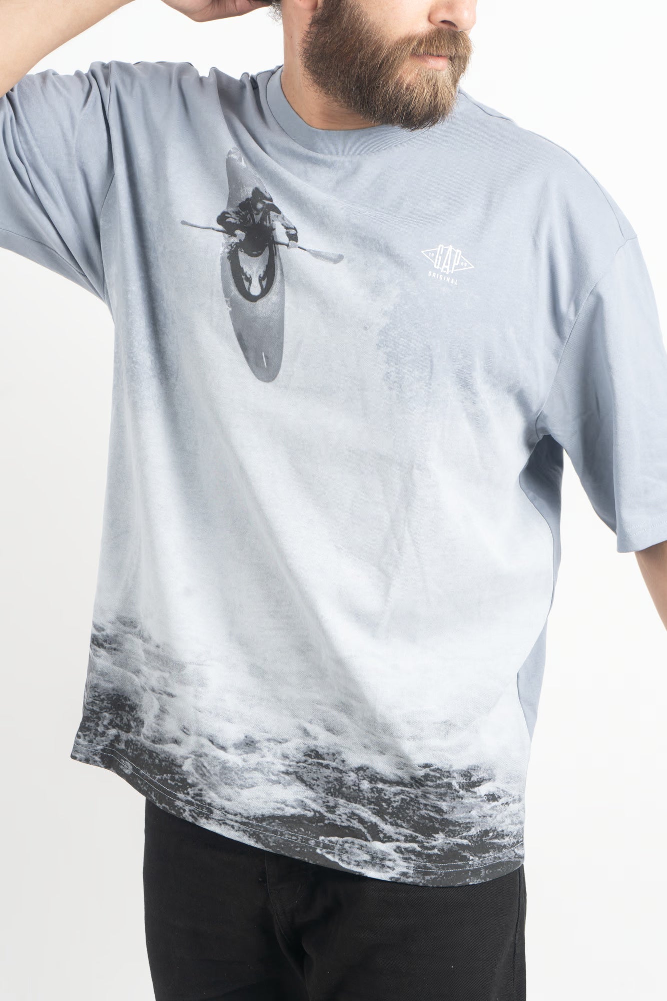 Men’s “Wave Rider” Oversized Kayak Graphic Tee