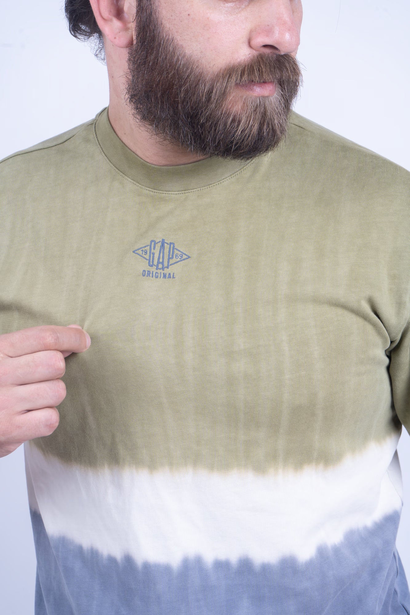 GAP Men’s Olive & Grey Gradient Tie-Dye Original Tee
