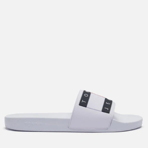 Tommy Hilfiger Men Logo Print Pool Slides-WHT