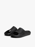 TOMMY HILFIGER Cutout Embossed Pool Slides-BLK