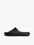 TOMMY HILFIGER Cutout Embossed Pool Slides-BLK