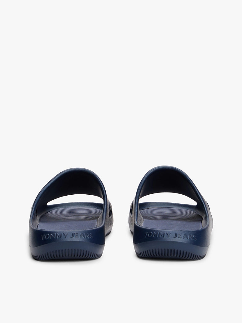 TOMMY HILFIGER Cutout Embossed Pool Slides-NAV