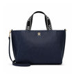 Tommy Hilfiger leather SPACIOUS LOGO STRAP TOTE-Navy