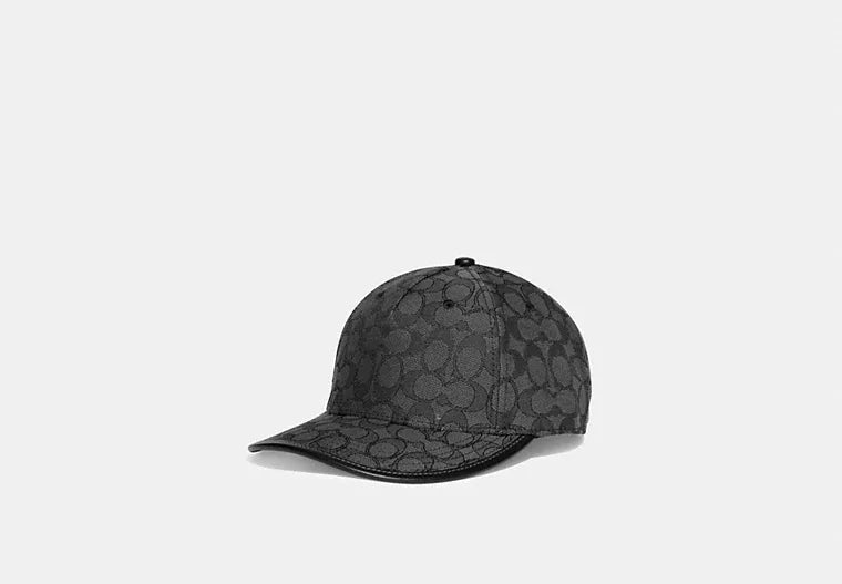 Coach Signature Jacquard Baseball Hat-Charcoal