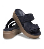 Crocs Women's Brooklyn Sandal Low Wedge-NAVY