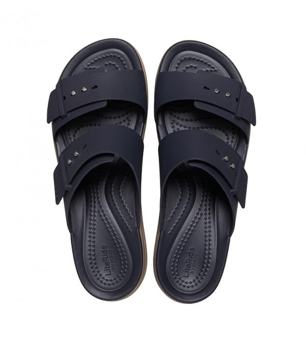 Crocs Women's Brooklyn Sandal Low Wedge-NAVY