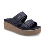 Crocs Women's Brooklyn Sandal Low Wedge-NAVY