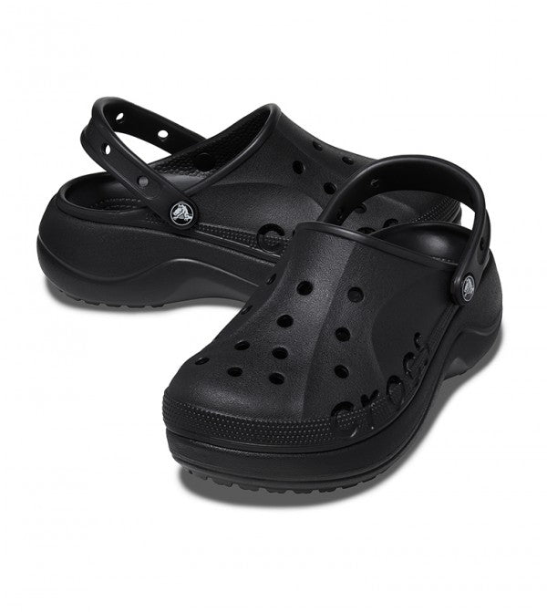 Crocs Baya Platform Clog-BLACK