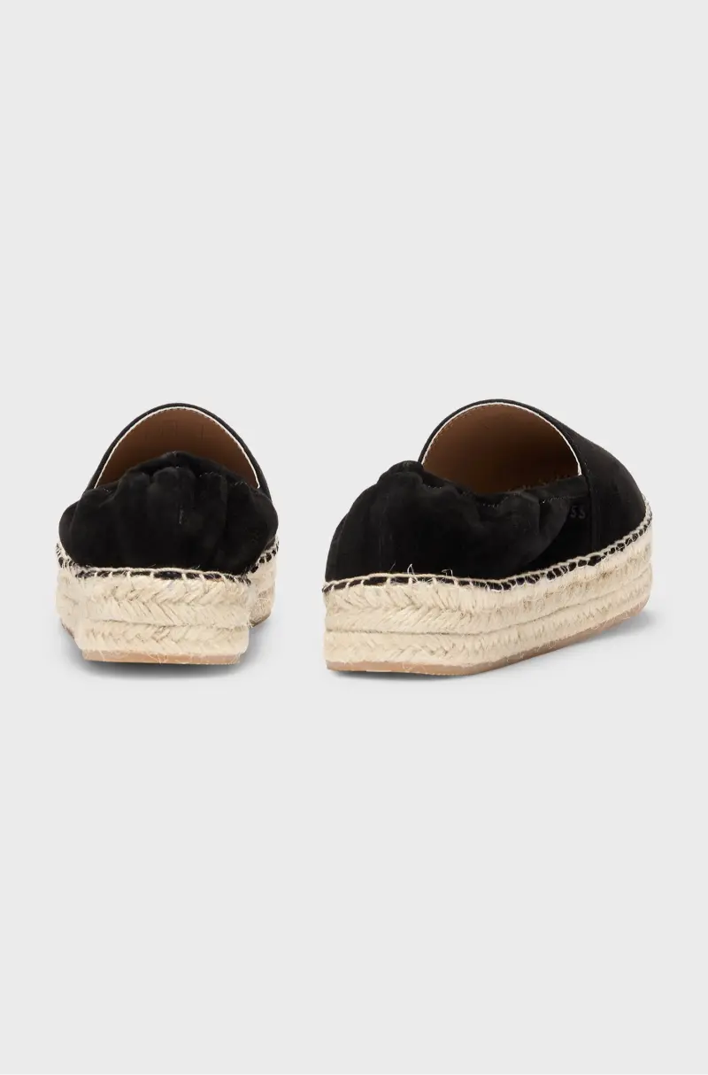 BOSS Suede espadrilles with elasticated heel