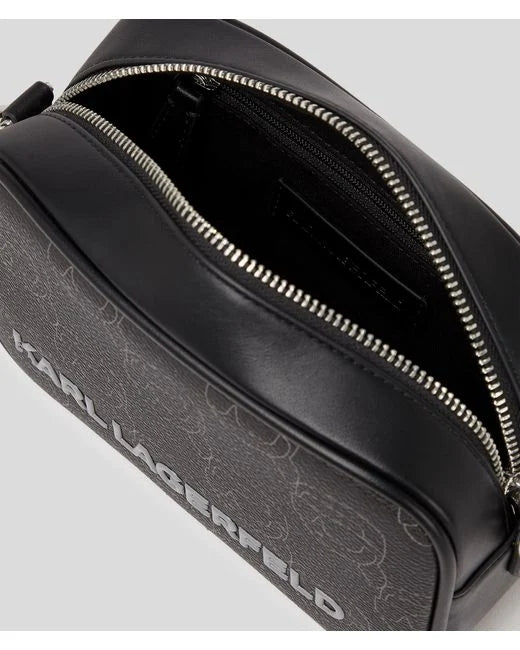 Karl Lagerfeld Women's Black Ikon Monogram Camera Bag
