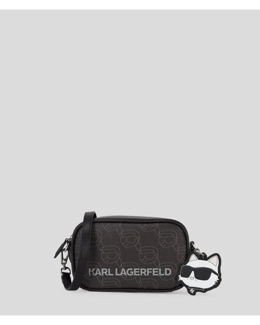 Karl Lagerfeld Women's Black Ikon Monogram Camera Bag