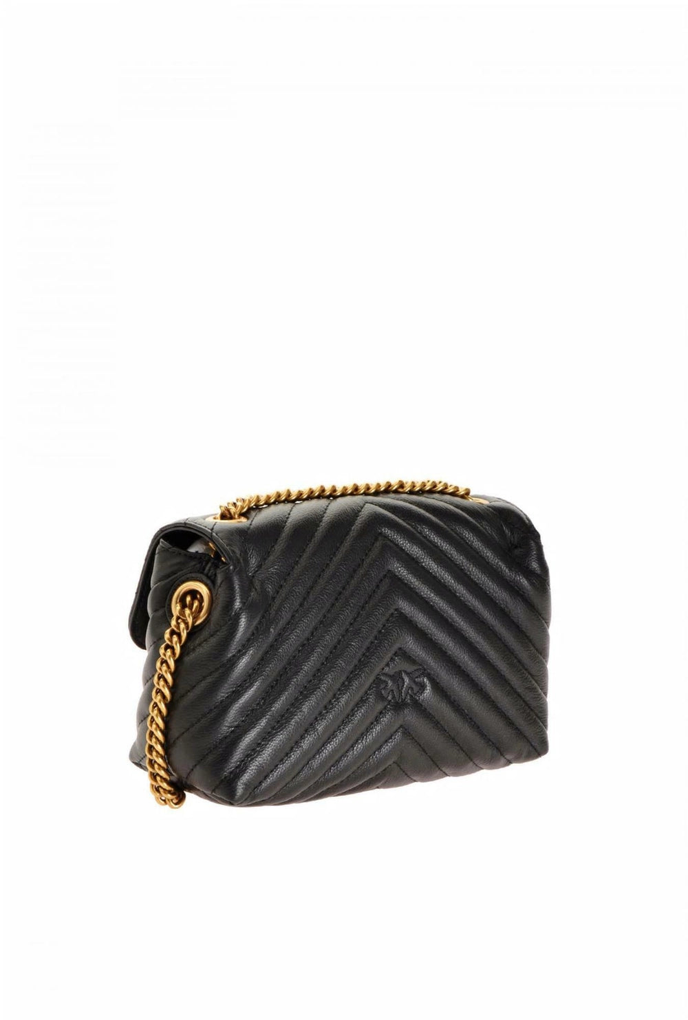 Pinko Mini Love Brooches Quilted Bag in Leather