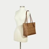 COACH ZIP TOP TOTE IN SIGNATURE CANVAS 4455 IME74