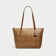 COACH ZIP TOP TOTE IN SIGNATURE CANVAS 4455 IME74