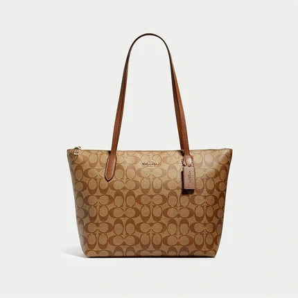 COACH ZIP TOP TOTE IN SIGNATURE CANVAS 4455 IME74