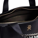 Tommy Hilfiger leather SPACIOUS LOGO STRAP TOTE-Navy