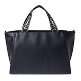 Tommy Hilfiger leather SPACIOUS LOGO STRAP TOTE-Navy