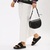 VERSACE JEANS COUTURE Medallion Embossed Shoulder Bag-BLK