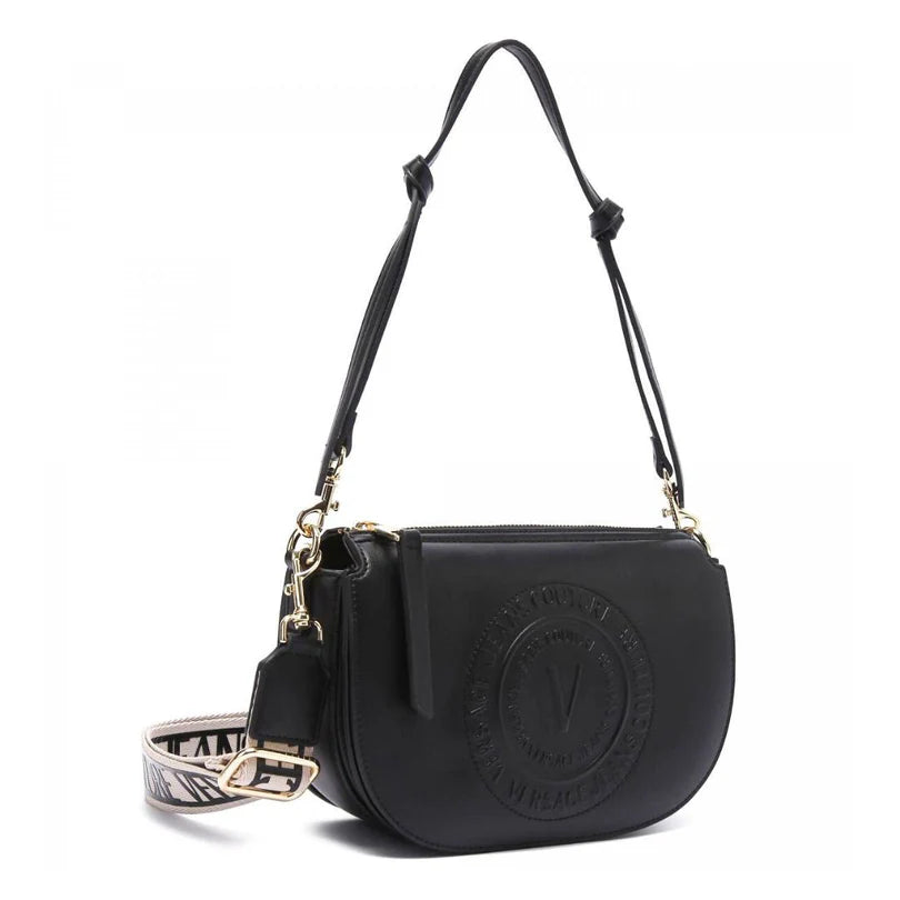 VERSACE JEANS COUTURE Medallion Embossed Shoulder Bag-BLK