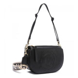 VERSACE JEANS COUTURE Medallion Embossed Shoulder Bag-BLK