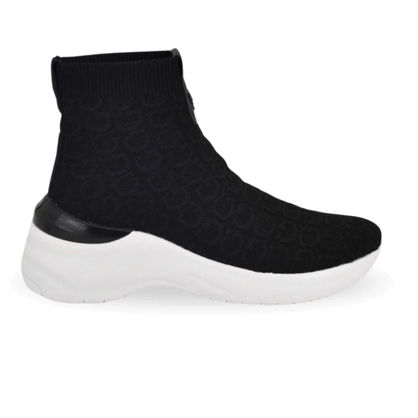 GUESS-Reason-Knit-Logo-High-Top-Sneakers-Women—BLK