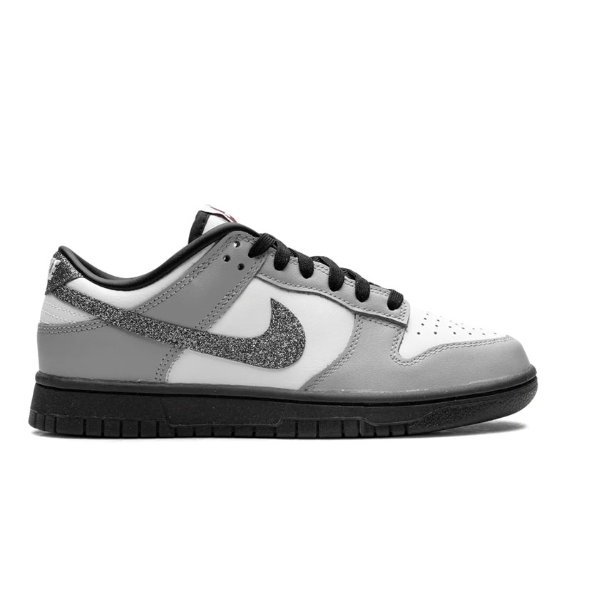 2 Nike Dunk Low LX Glitter Swoosh White Light Smoke Grey Women's - الصورة 1