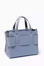 Armani Exchange Medium Susy Tote Bag in Faux Leather Blue - Image 2