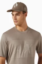 Armani Exchange The Gymnasium AX Logo Baseball Cap in Cotton - Image 4