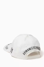 Armani Exchange The Gymnasium AX Logo Baseball Cap in Cotton - Image 3