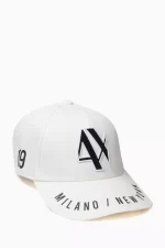 Armani Exchange The Gymnasium AX Logo Baseball Cap in Cotton - Image 6