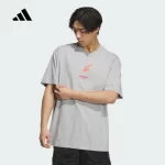 Adidas short-sleeved men's and women's lightning LOGO printed basketball casual loose round neck T-shirt JC6790 - Image 2