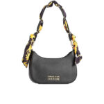 VERSACE SHOULDER BAG WITH DECORATIVE SCARF-BLK