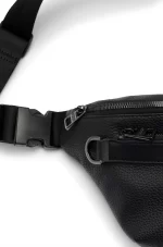 ⁦HUGO Belt bag in faux leather with metallic stacked logo⁩ - الصورة ⁦4⁩