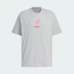 Adidas short-sleeved men's and women's lightning LOGO printed basketball casual loose round neck T-shirt JC6790