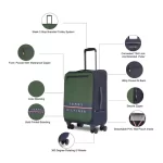 ⁦Tommy Hilfiger Lewiston 3-Piece Soft Luggage Set - GREEN⁩ - الصورة ⁦6⁩