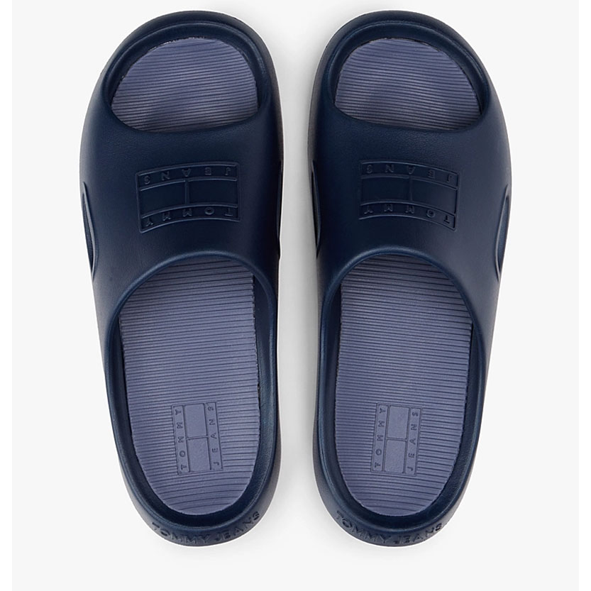 1 TOMMY HILFIGER Cutout Embossed Pool Slides-NAV - Image 1