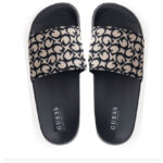 GUESS Allow Monogram Logo Pool Slides Women - BLK