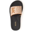 Michael Kors Logo Pattern Wedge Slides Women - BLKGLD