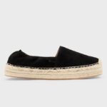 BOSS Suede espadrilles with elasticated heel
