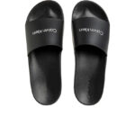 Calvin Klein Logo Slides in Rubber-BLK