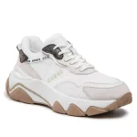 GUESS Micola Mixed Leather Sneakers Women - WHT - Image 3