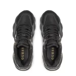 ⁦GUESS Micola Mixed Leather Sneakers Women - BLKBLK⁩ - الصورة ⁦6⁩