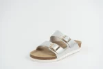 Everkix Arizona Soft Footbed Double Strap Sandal - SILVER - Image 4