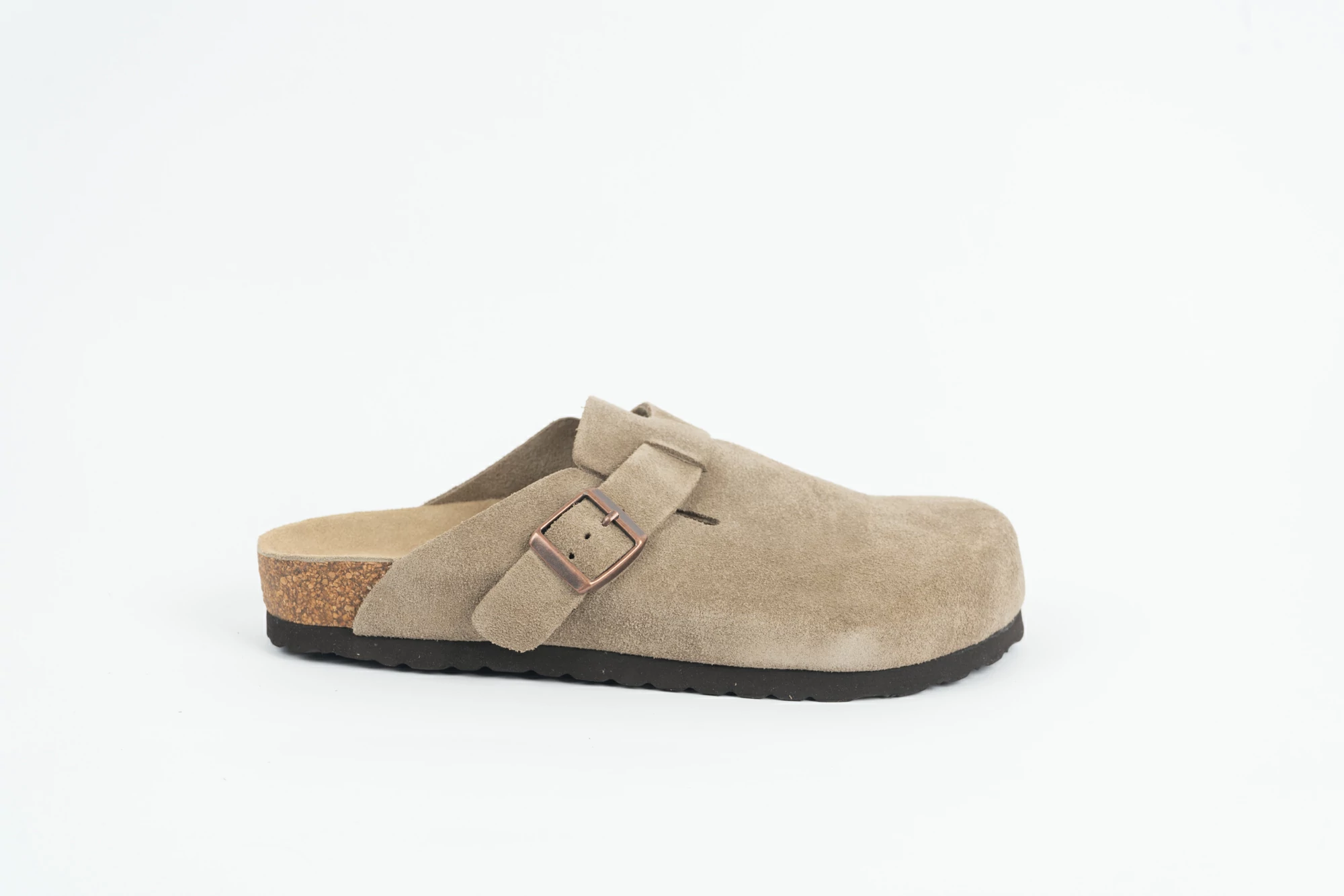 DSC04345 Everkix CALIDA-ANTE Suede Clog Comfort Slip-On UNISEX– TAUPE - Image 1