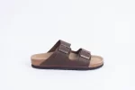Everkix Arizona Soft Footbed Double Strap Sandal - Dark Brown