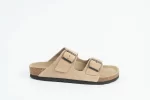 Everkix Arizona Soft Footbed Double Strap Sandal - TAUPE
