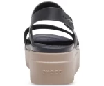 Crocs Brooklyn Low Wedge Sandals- Black/Mushroom - Image 4