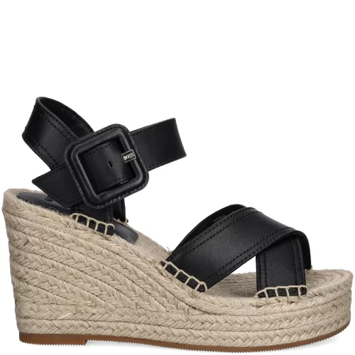 BOSS cross-strap wedge espadrilles