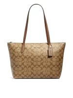 COACH ZIP TOP TOTE IN SIGNATURE CANVAS 4455 IME74